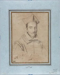 Portret van prelaat waarschijnlijk kardinaal Francesco Maria Bourbon Del Monte Santa Maria (1549-1627) Tekening door Ottavio Leoni (1578-1630) 1616 Genua, Musei di Strada Nuova, Fondo Disegni, inv 2418