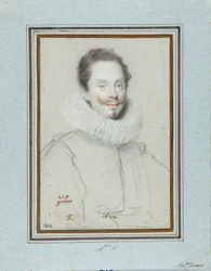 Portret van de Markies Paris Pinelli. Tekening door Ottavio Leoni, 17e eeuw