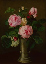 Rozen in een Tin Vaas