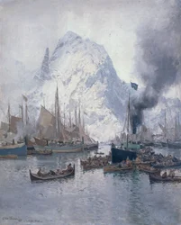 Aankomst van Agnsilddamperen, Svolvaer