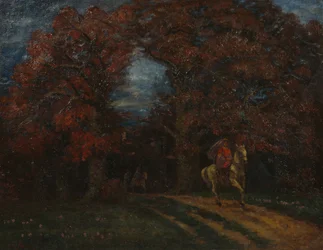 Herfstlandschap met ruiters