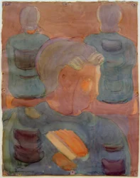 Voorbereiding (Devotie in de eetzaal). Deelstudie (Jongen met zangboek)