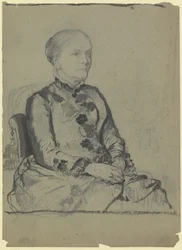 Portret van Amalie Scholderer, schoonzus van de kunstenaar
