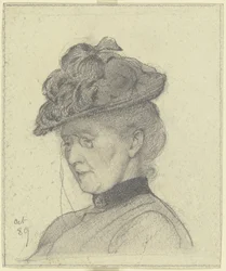 Portret van Luise Scholderer met hoed