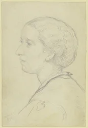 Portret van Luise Steuerwaldt, de toekomstige vrouw van de kunstenaar, in linkerprofiel
