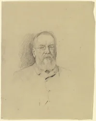 Portret van een oudere man met bril