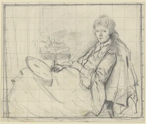 Luise Scholderer op de ottomane