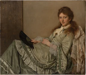 Portret van de vrouw van de kunstenaar op de ottomane
