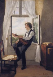 De violist bij het raam