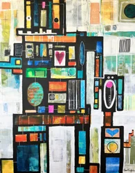 Kleurrijke abstracte robot