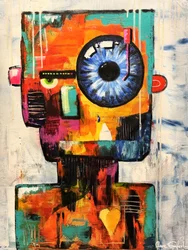 Kleurrijke abstracte robot