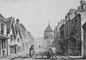 Cheesehill Street Winchester, ca. 1830 (gravure)