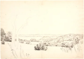 Landschap met uitzicht over Skarrit meer