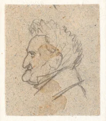 Profielportret van de bloemenschilder C.D. Fritzsch.