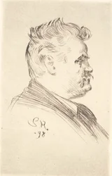 Portret van Carl Locher, profiel