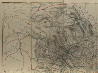 Kaart uit de kaartencollectie van de Nationale Bibliotheek. De kaart werd als handgetekende kaart uitgegeven (na 1846) en toont Telemark