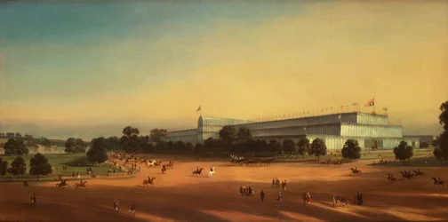 Crystal palace tijdens de grote tentoonstelling 1851, Hyde Park, Londen (olieverf op doek)