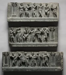Bacchanaal reliëf, Pakistan, Gandhara, Buner gebied, vroege Kushan periode (AD 1-320)