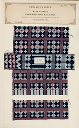 Katoenen sjaalmonster uit Nurrapore in Sind, uit The Collection of the Textile Manufacturers of India, door John Forbes Watson, gepubliceerd in 1866