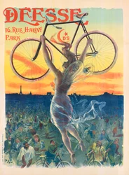 Franse Art Nouveau Poster voor Deesse Fietsen, ca. 1898 (lithografie)