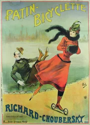Poster die rolschaatsen adverteert
