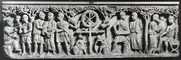 Christelijke sarcofaag, met scènes uit het leven van Christus (marmer)
