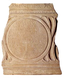 Paleochristelijke kunst: Christelijke grafsteen van Melissus. Uit Rome, Parijs, Louvre Museum