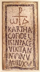 Paleochristelijke antiquiteit: funeraire mozaïek van Karthago