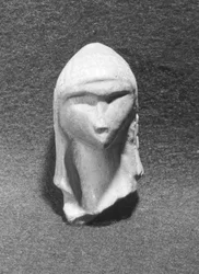 Vrouwenhoofd, bekend als de Venus van Brassempouy, ca. 21000 v.Chr.