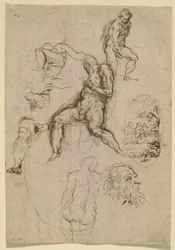 Blad met studies voor schilderij in de Salone del Maggior Consiglio, Dogepaleis, Venetië
