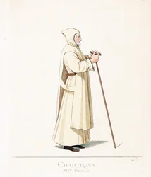 Geestelijk kostuum: een kartuizer monnik, orde van Sint Bruno