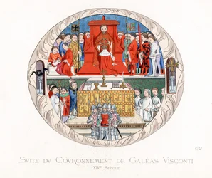 De kroning van Jean Galéas Visconti (Gian Galeazzo Visconti)