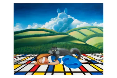 Het is tijd om wakker te worden, Alice, 2019 (olieverf op houtpaneel)