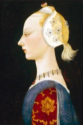 Een jonge modieuze dame, 1462-1465