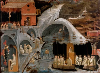 Scène van het kluizenaarsleven of Thebaïde (detail)