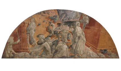 De zondvloed en het dalende water, ca. 1440