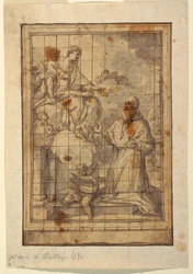 Tekening, Maagd en kind in glorie, ca. 1600-1700
