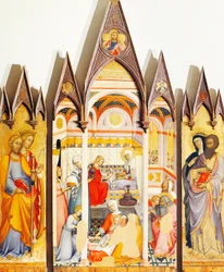 Altaarstuk van Geboorte van de Maagd door Paolo di Giovanni Fei (circa 1345-circa 1411)