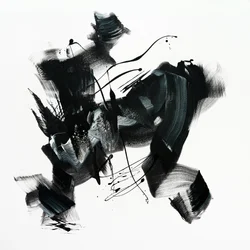 Dynamische abstracte penseelstreken