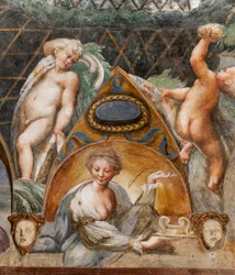 Paola Gonzaga als de godin Ceres, uit de Kamer van Diana en Actaeon (detail)