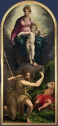 Madonna en Kind met St. Johannes en St. Hiëronymus