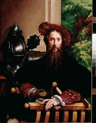 Portret van Galeazzo Sanvitale, Hertog van Fontanellato, echtgenoot van Paola Gonzaga, 1524