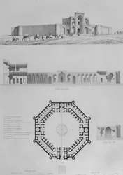 Caravanserai Amin Abad door Pascal Coste