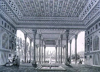 Interieur van het Paviljoen van Spiegels, Isfahan, plaat 35 uit 