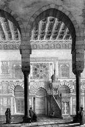 Uitzicht op de heiligdomnis en de preekstoel in de moskee van Moyed, plaat 28 uit 