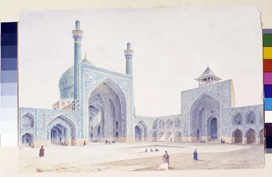 Uitzicht op de binnenplaats van de Grote Moskee van Isfahan