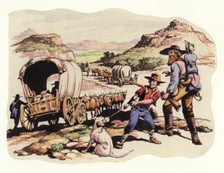 De Grote Trek van 1835-1837 (gouache op papier)