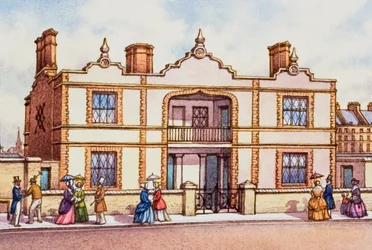 Modelgebouwen die werden gebouwd in de buurt van de Grote Tentoonstelling