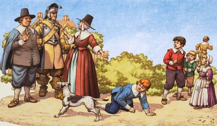 Spelletjes spelen in puriteins Londen