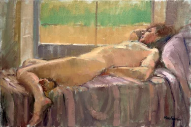 Liggend naakt (olieverf op doek)